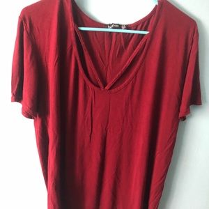 Maroon V-Neck Tee